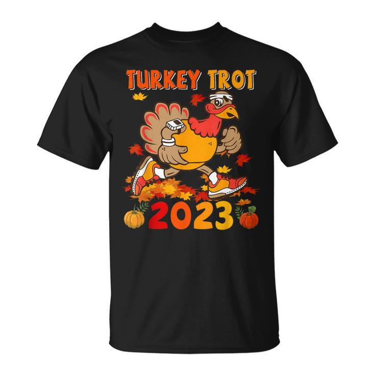 Turkey Trot 2023 Thanksgiving Turkey Running Runner Autumn T-Shirt