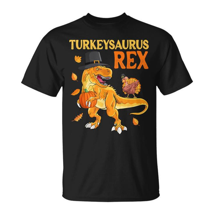 Turkeysaurus Rex Turkey Dab Dino Boys Toddler Thanksgiving T-Shirt