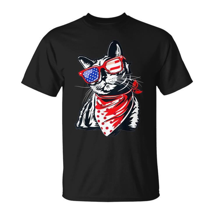 Tuxedo Cat  4Th Of July Patriotic  Gift Adults Kids  Unisex T-Shirt