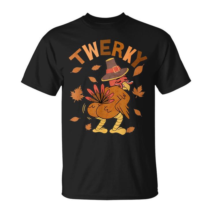 Twerky Thanksgiving Turkey Butt Twerk Dance Pun 2023 T-Shirt