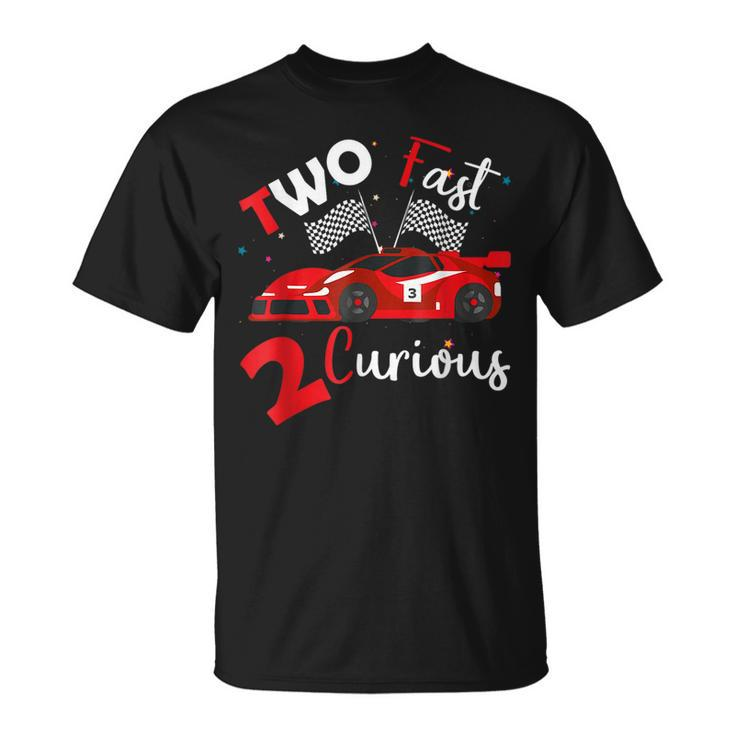 Two Fast 2 Curious Toddler Birthday Decorations 2Nd Bday T-Shirt