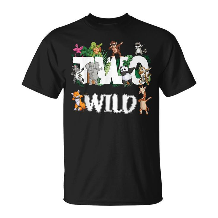 Two Wild Animals Safari 2 Years Jungle 2Nd Second Birthday  Unisex T-Shirt
