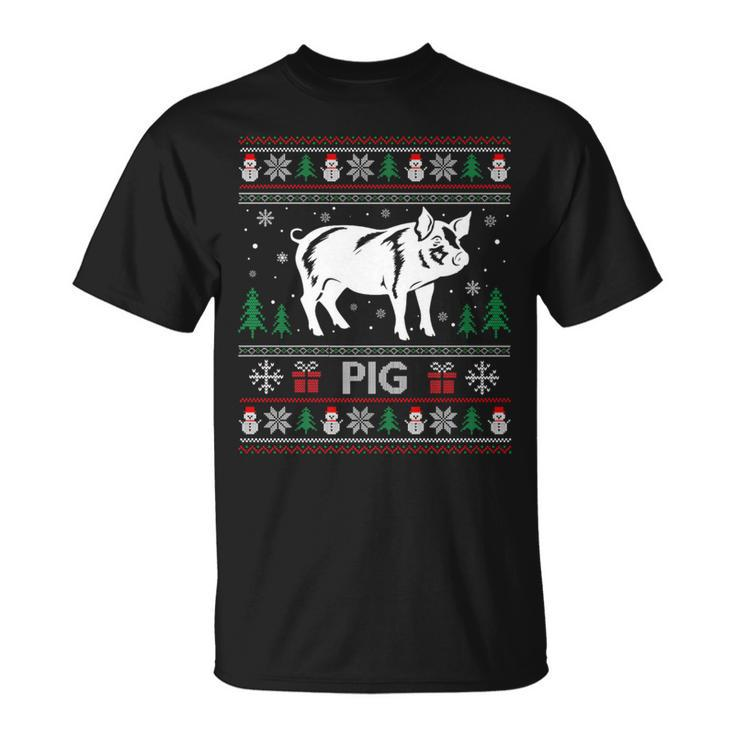 Ugly Christmas Sweater  Pig Ugly Xmas T-Shirt