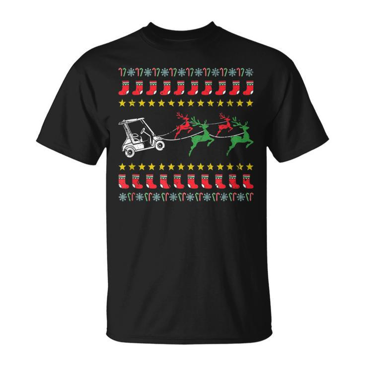 Ugly Christmas Sweater For Golfer Golf T-Shirt