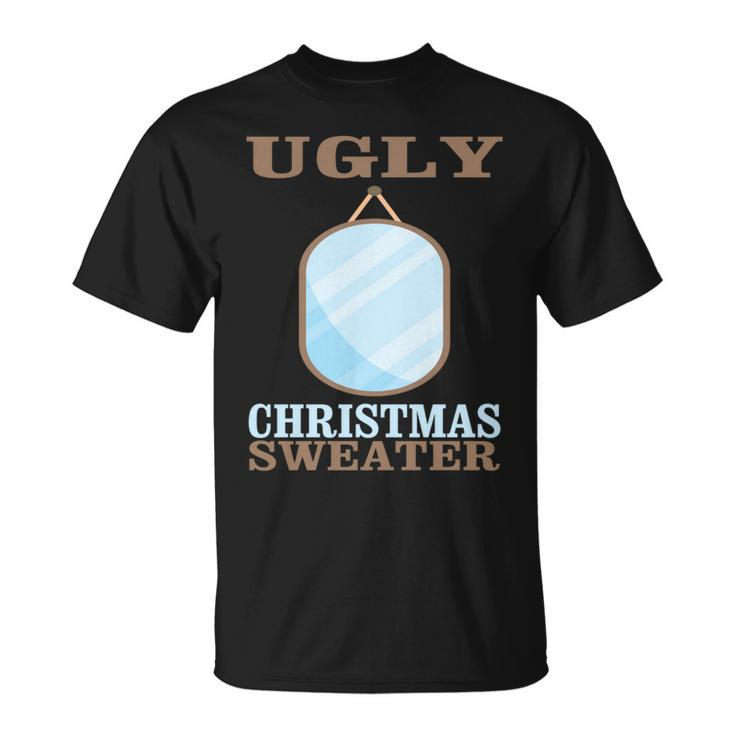Ugly Christmas Sweater With Mirror Graphic Xmas Idea T-Shirt