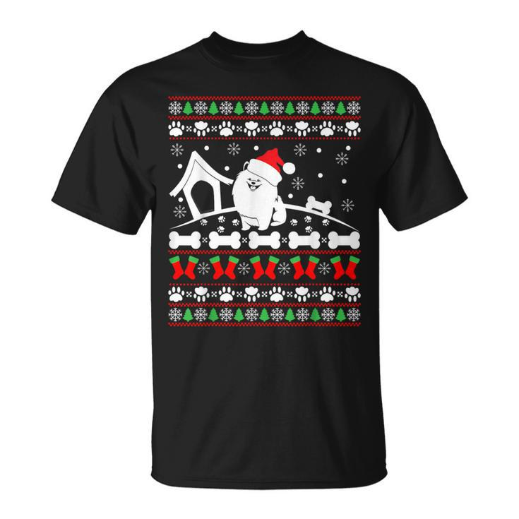Ugly Christmas Sweater Pomeranian Dog T-Shirt