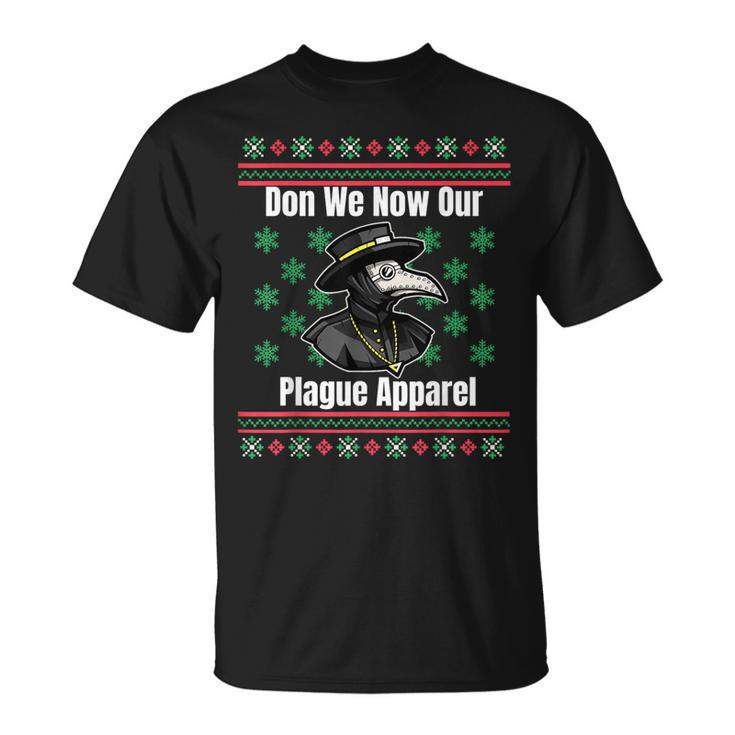 Ugly Christmas Sweater Style Plague Doctor T-Shirt