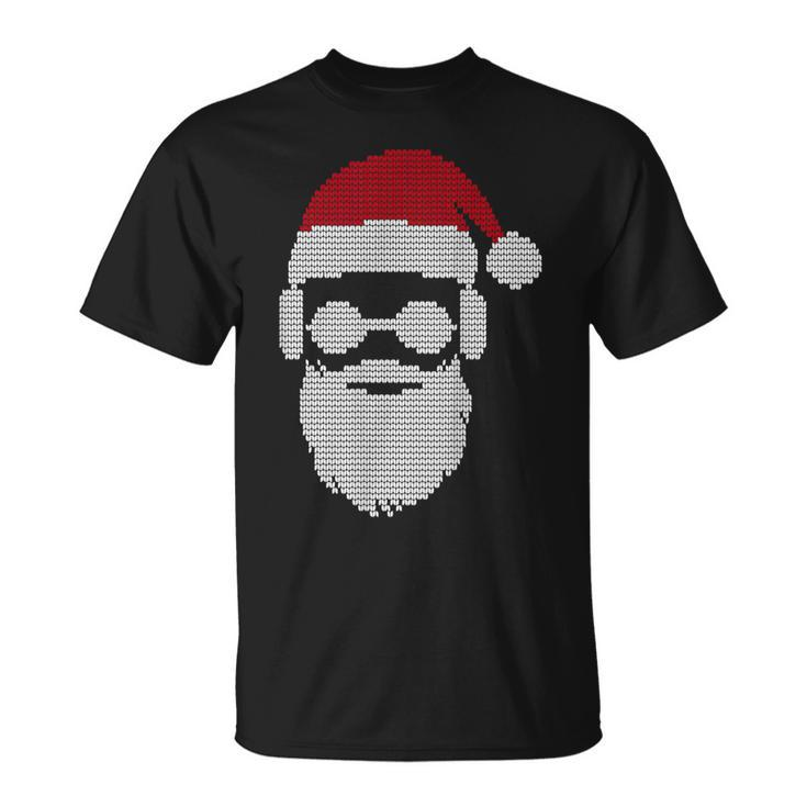 Ugly Christmas Xmas Sweater Cool Hipster Santa Claus Present T-Shirt