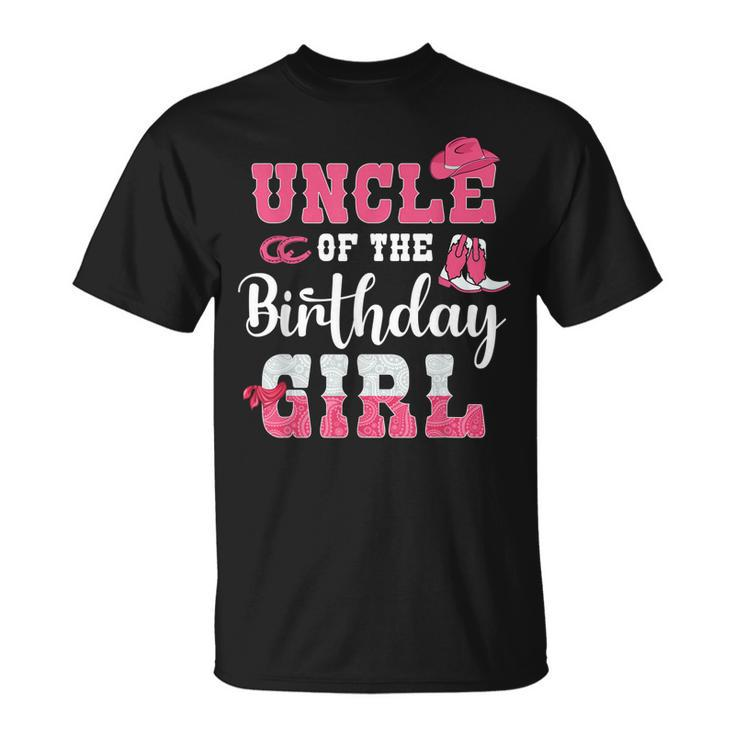 Uncle Of The Birthday Girl Western Cowgirl Themed 2Nd Bday Unisex T-Shirt