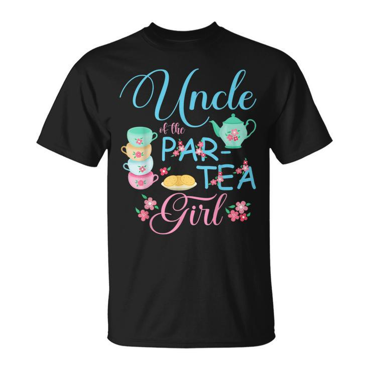 Uncle Of The Partea Girl Time To Par Tea Matching Family Funny Gifts For Uncle Unisex T-Shirt