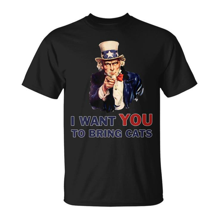 Uncle Sam I Want You - Cats 4Th Of July  Funny Gifts For Uncle Unisex T-Shirt