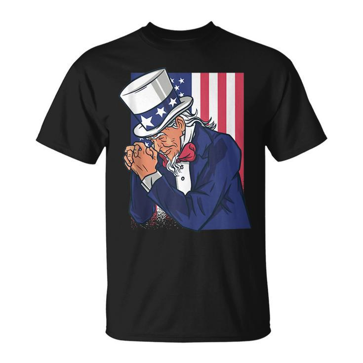 Uncle Sam Praying Us American Patriotic Culture 4Th July  Unisex T-Shirt