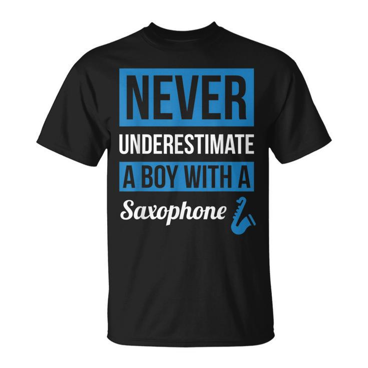 Never Underestimate A Boy With A Saxophone T-Shirt