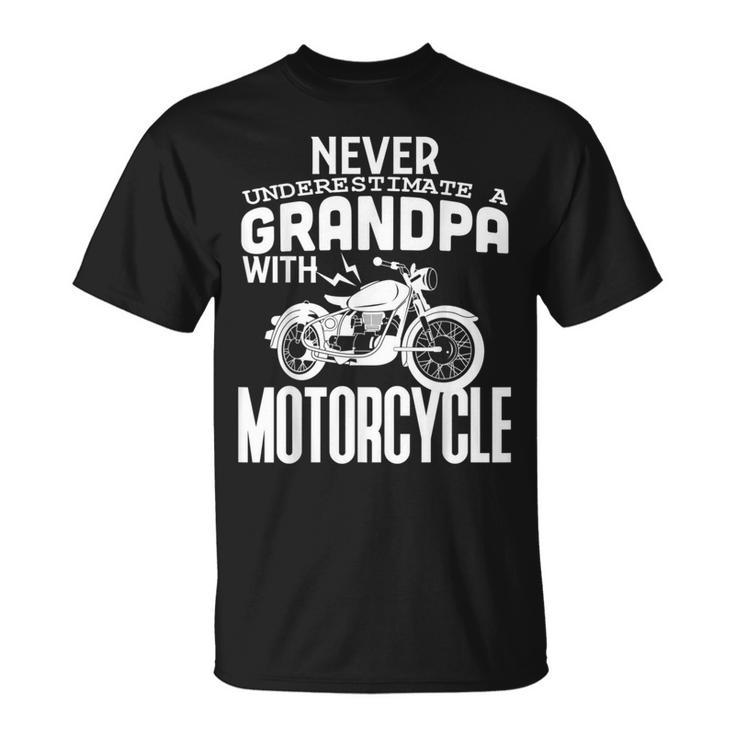 Never Underestimate A Grandpa With Motorcycle T-Shirt