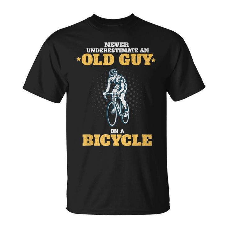 Never Underestimate An Old Guy On A Bicycle Cycling T-Shirt