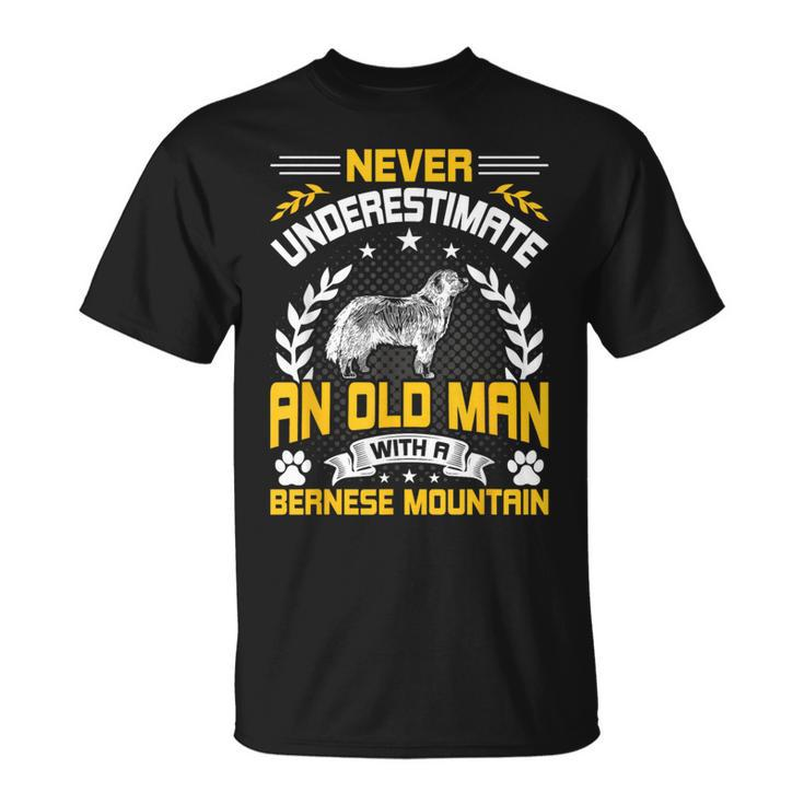 Never Underestimate An Old Man With A Bernese Mountain T-Shirt