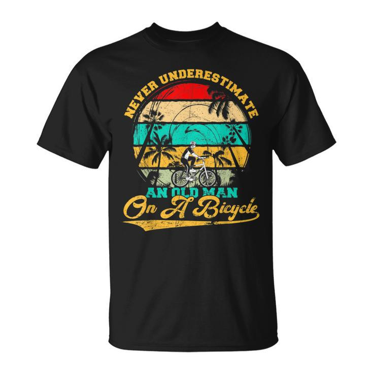 Never Underestimate An Old Man On A Bicycle Cycling Lover T-Shirt