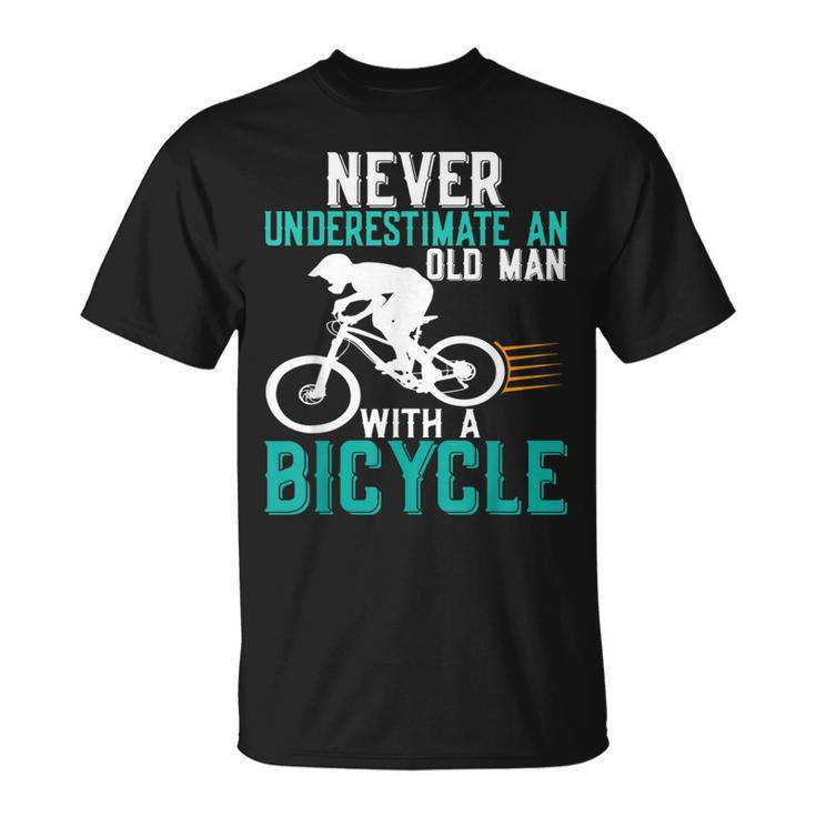 Never Underestimate An Old Man With A Bicycle Cycling Lover T-Shirt