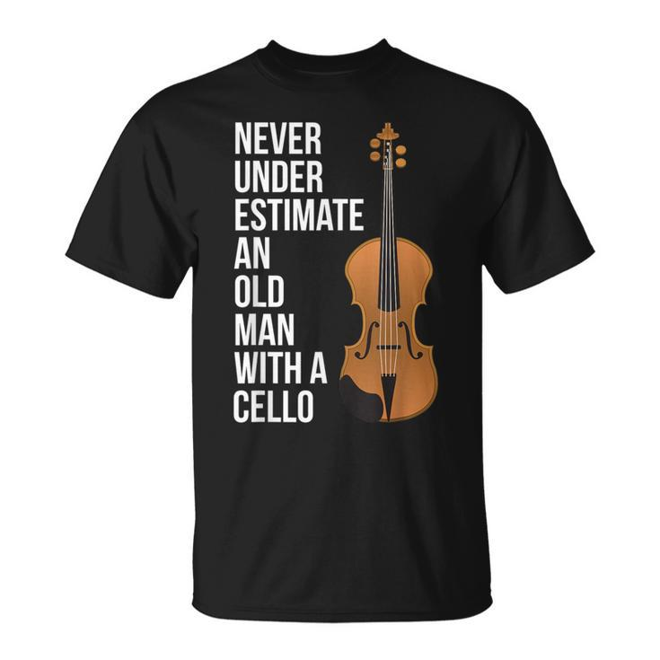 Never Underestimate An Old Man With A Cello For Men T-Shirt