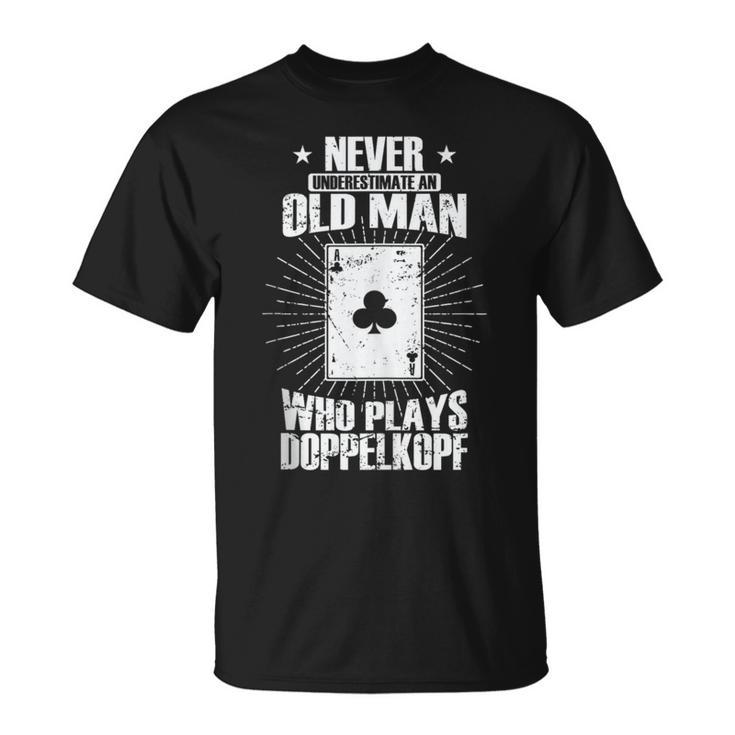 Never Underestimate An Old Man By Doppelkopf T-Shirt