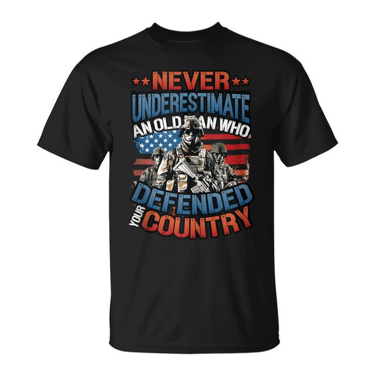 Never Underestimate An Old Man Veterans Day Army Veteran T-Shirt