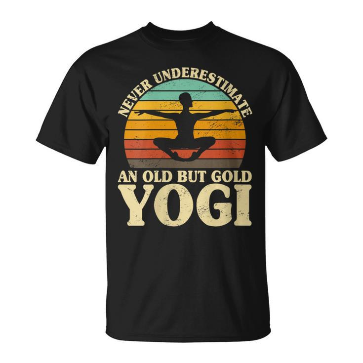 Never Underestimate An Old Yogi Meditation Yoga Namaste T-Shirt