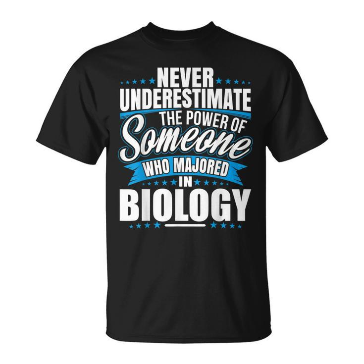 Never Underestimate The Power Of Biology Major T-Shirt