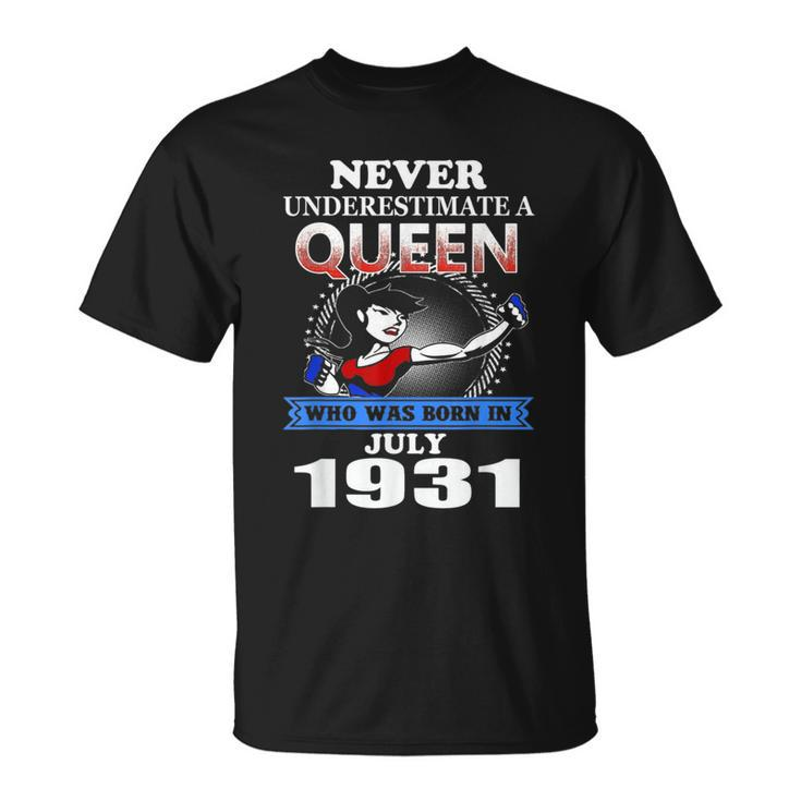 Never Underestimate A Queen Born In July 1931 T-Shirt