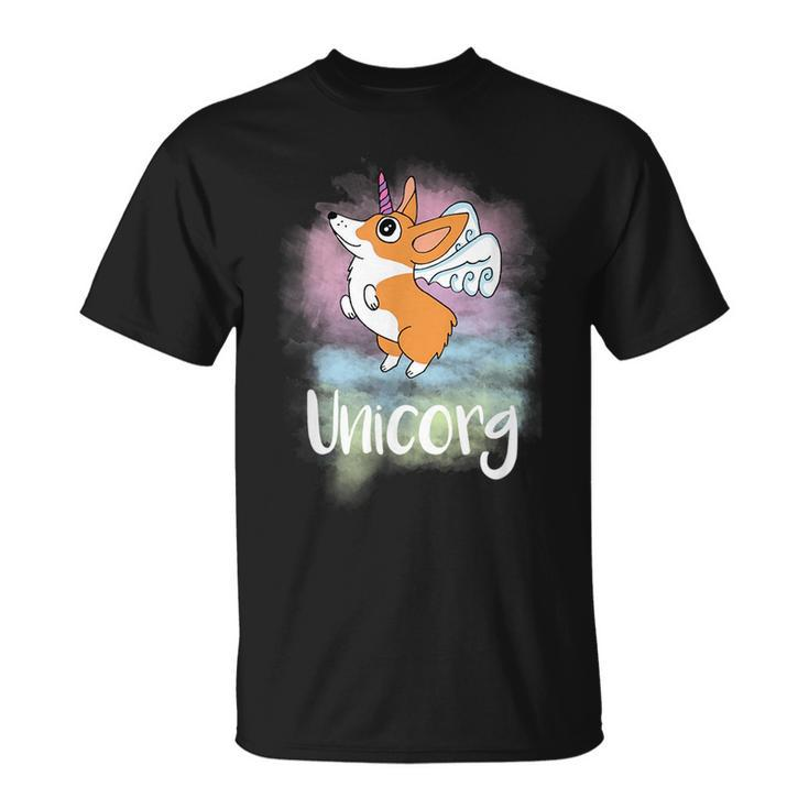 Unicorg Funny Magical Corgi Dog Unicorn Pun  Unisex T-Shirt