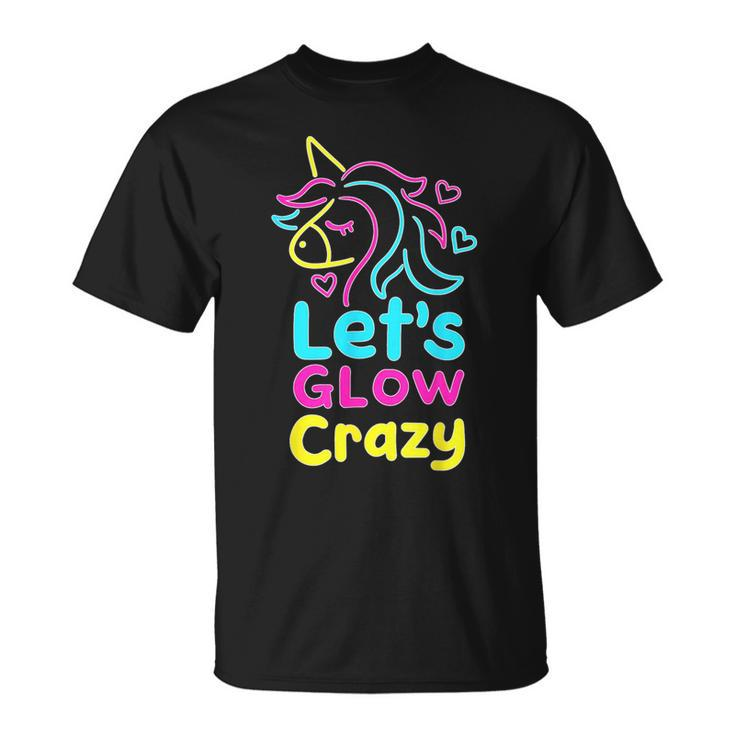 Unicorn Let's Go Crazy Retro 80S Group Party Squad Matching T-Shirt