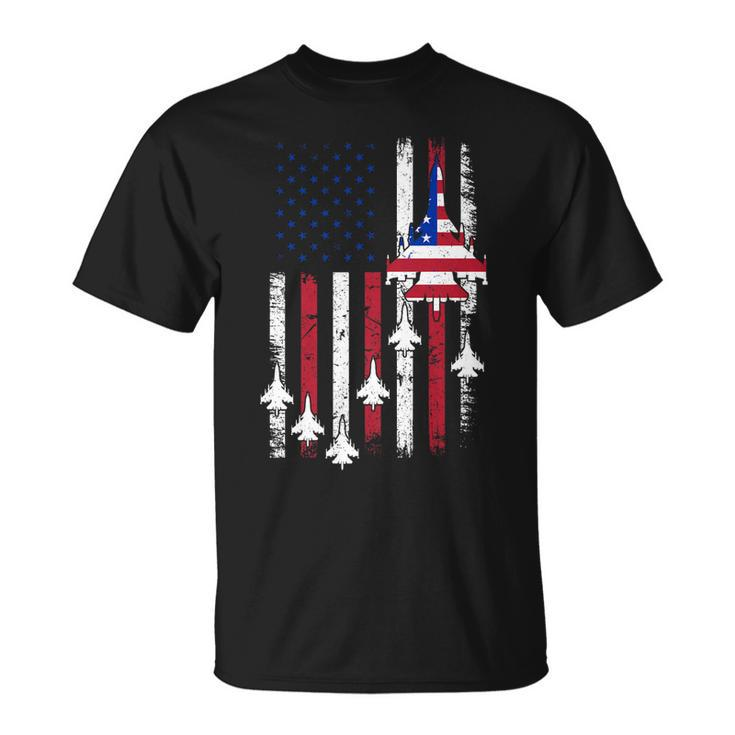 Usa Airplane Jet Fighter 4Th American Flag Of July Patriotic   Unisex T-Shirt