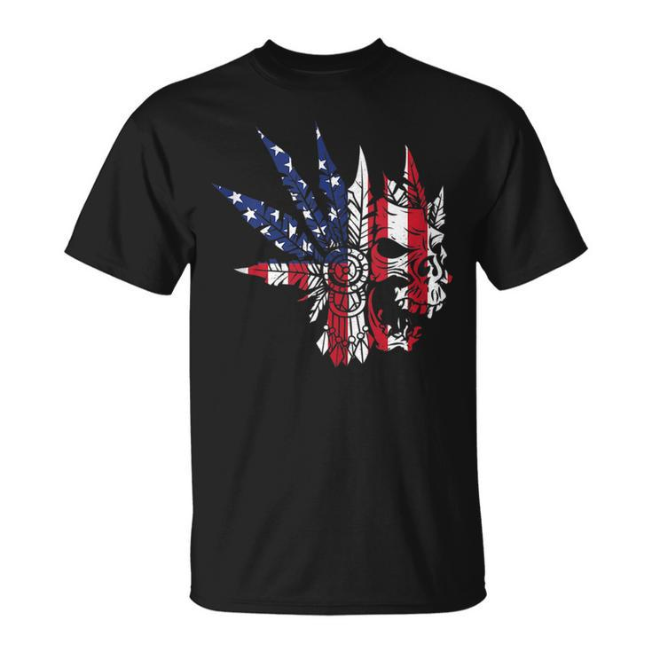 Usa American Flag Skull Skeleton Biker Style Gift Idea  Biker Funny Gifts Unisex T-Shirt