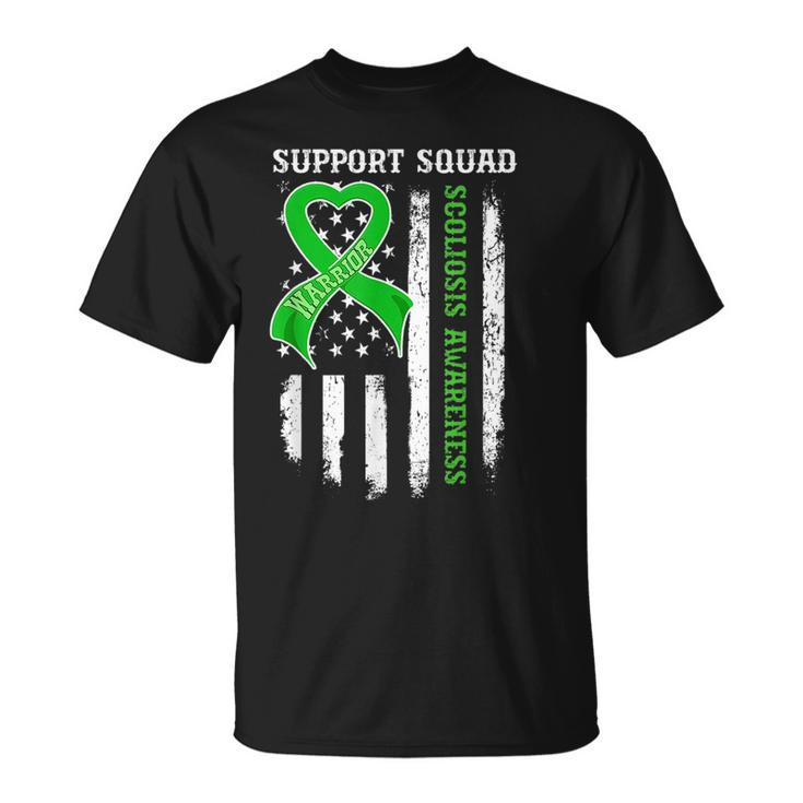 Usa Flag Support Squad Scoliosis Awareness Unisex T-Shirt