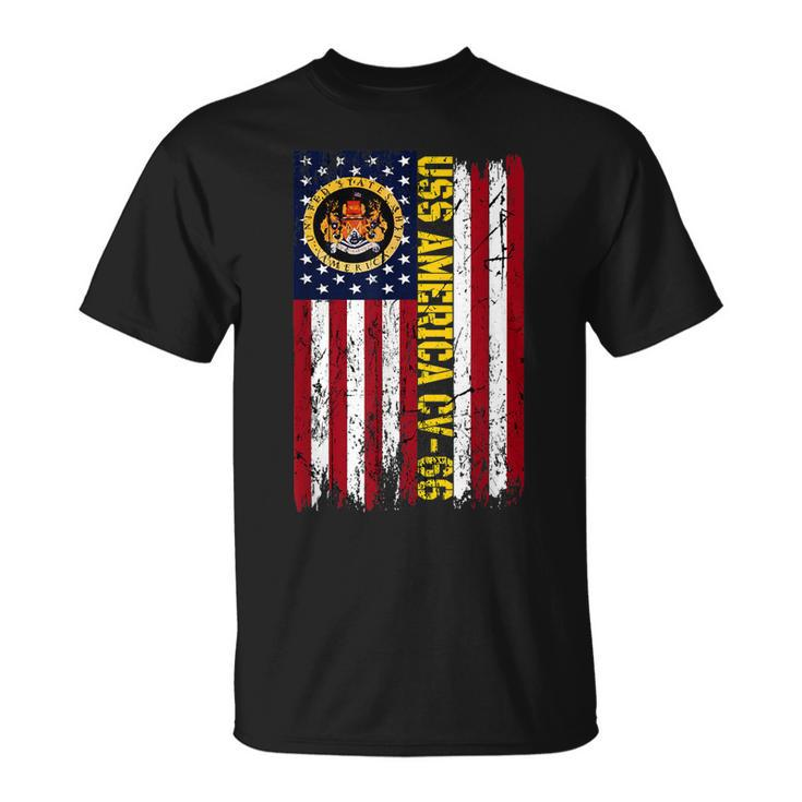 Uss America Cv66 Aircraft Carrier Veteran Day American Flag  Unisex T-Shirt
