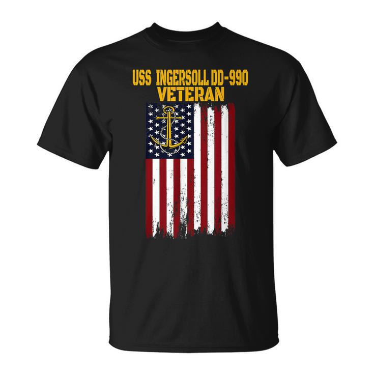 Uss Ingersoll Dd-990 Warship Veterans Day Father's Day Dad T-Shirt