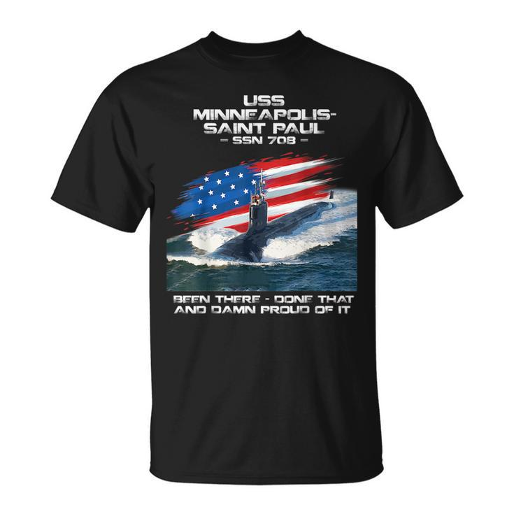 Uss Minneapolis-Saint Paul Ssn-708 American Flag Submarine T-shirt