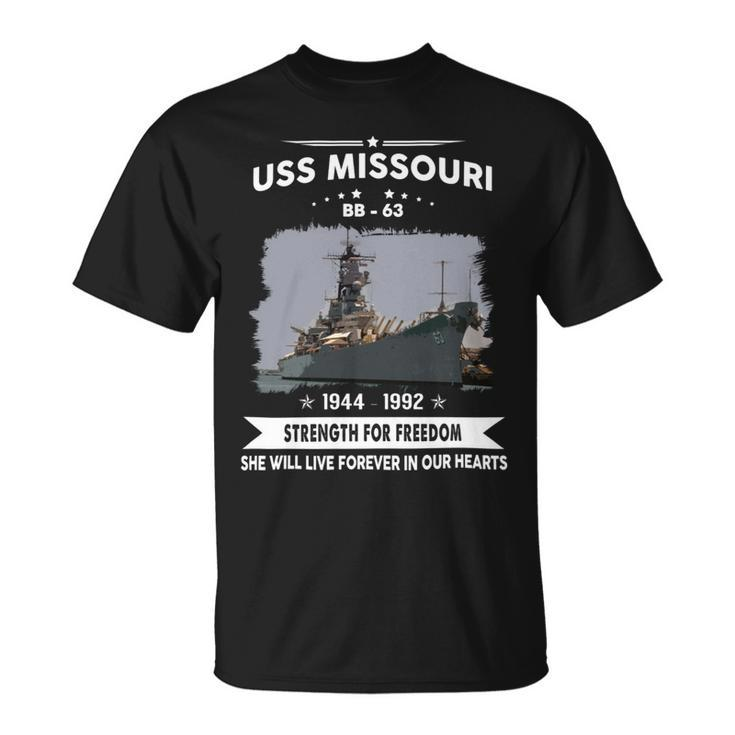 Uss Missouri Bb 63 Front Unisex T-Shirt