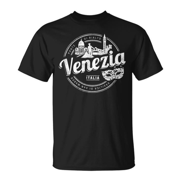 Venice With Gondolier Italy Carnival Vintage Souvenir T-Shirt
