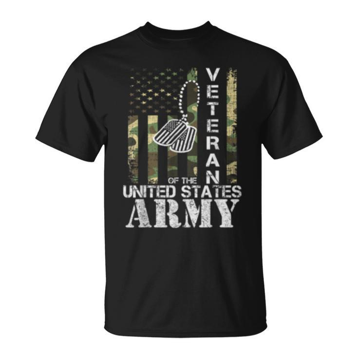 Veteran Of The United States Army American Flag Camo  Unisex T-Shirt