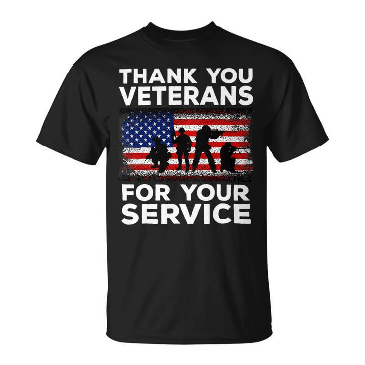 Veteran Vets Thank You For Your Service Veteran Us Flag Veterans Day 1 Veterans Unisex T-Shirt