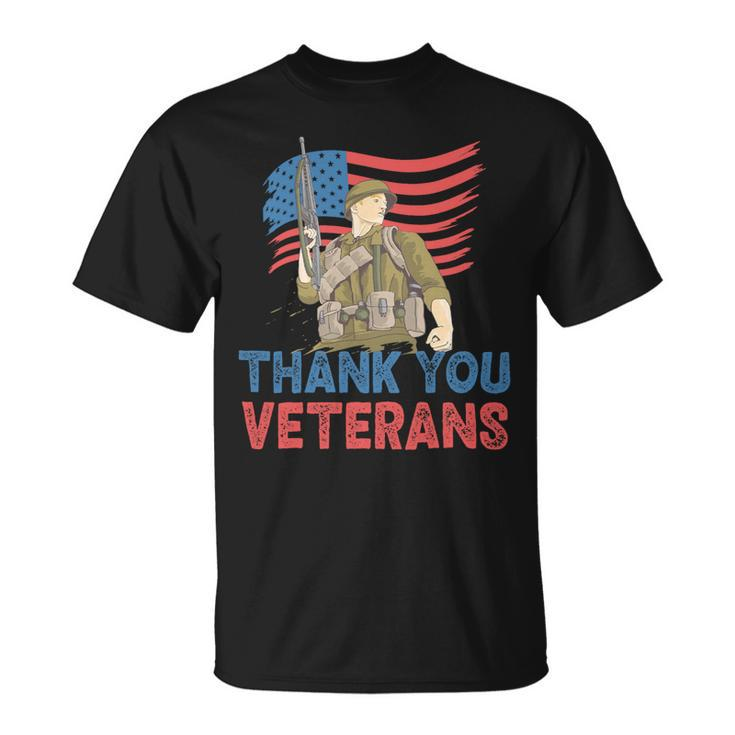 Veteran Vets Thank You Veterans Service Patriot Veteran Day American Flag 8 Veterans Unisex T-Shirt