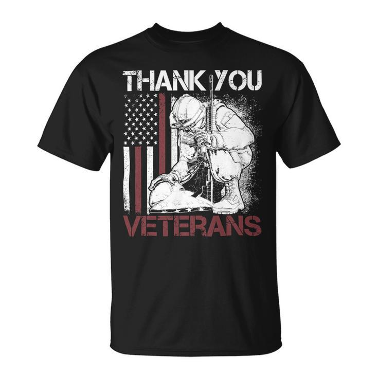 Veteran Vets Thank You Veterans Shirts Proud Veteran Day Dad Grandpa 355 Veterans Unisex T-Shirt