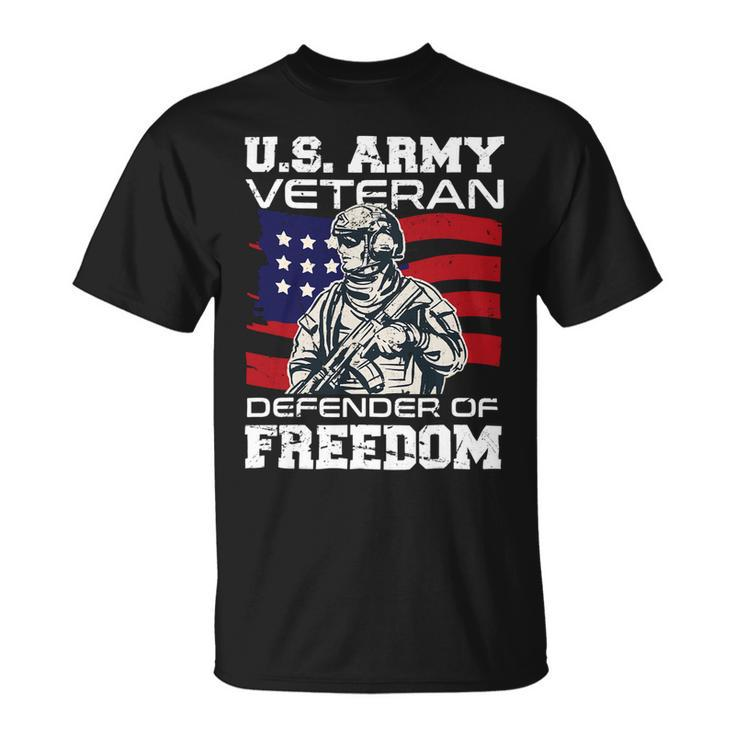 Veteran Vets Us Army Veteran Defender Of Freedom Fathers Veterans Day 3 Veterans Unisex T-Shirt