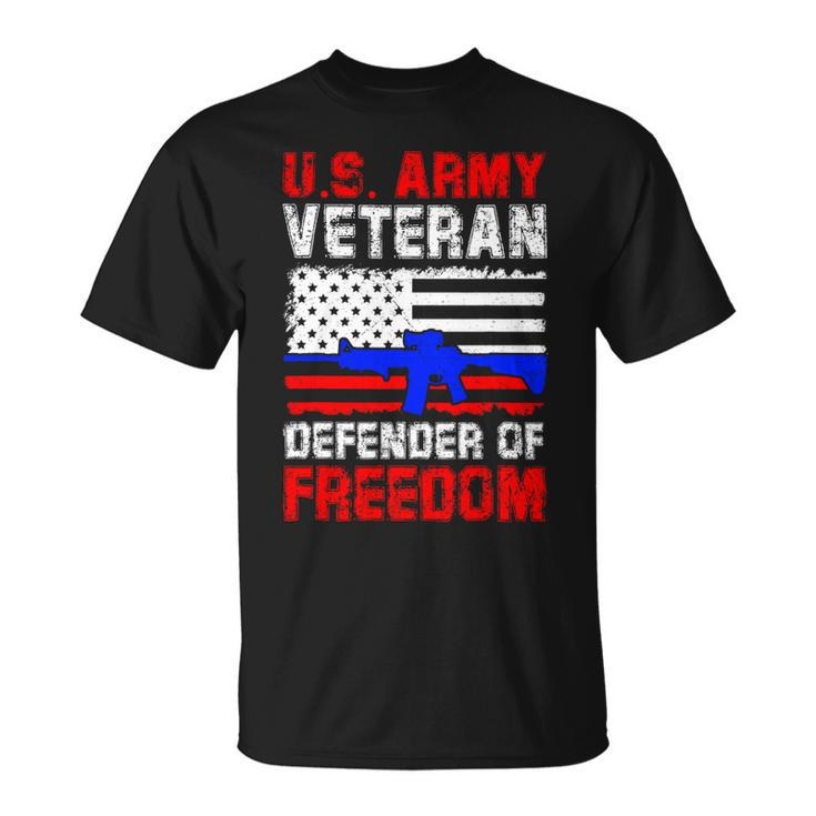 Veteran Vets Us Army Veteran Defender Of Freedom Fathers Veterans Day 4 Veterans Unisex T-Shirt