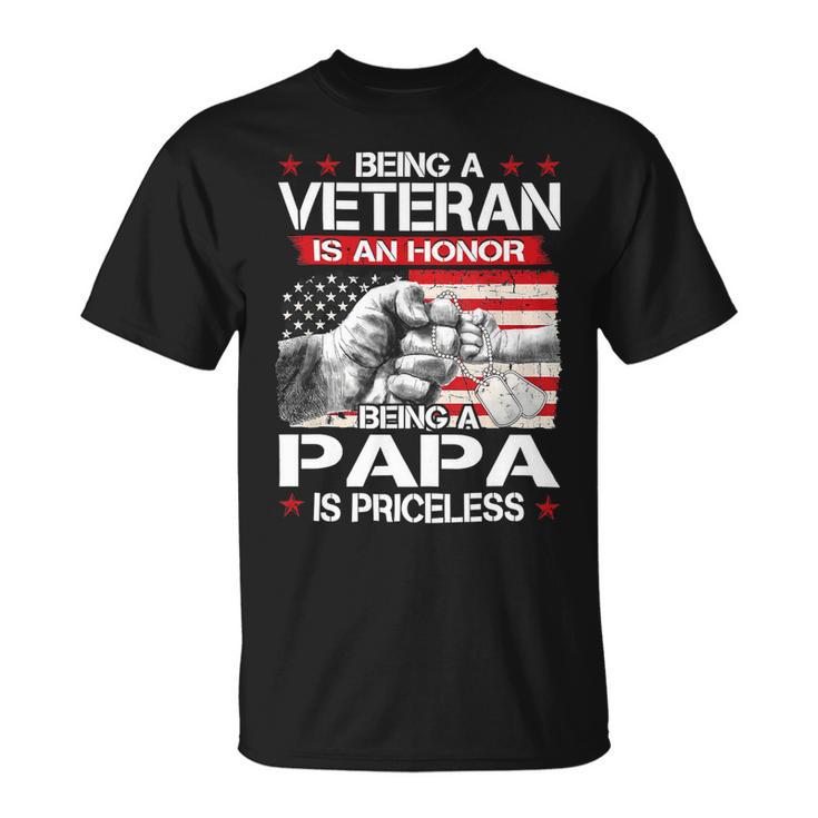 Veteran Vets Us Army Veterans Being Veteran Papa Fathers Day Dad Men 242 Veterans Unisex T-Shirt