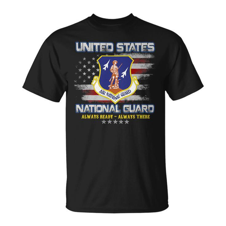 Veteran Vets US National Guard Veteran Always Ready Flag Vintage Mens 181 Veterans Unisex T-Shirt
