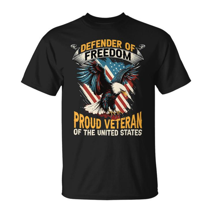 Veteran Vets Us Patriotic Defender Of Freedom Veterans Unisex T-Shirt