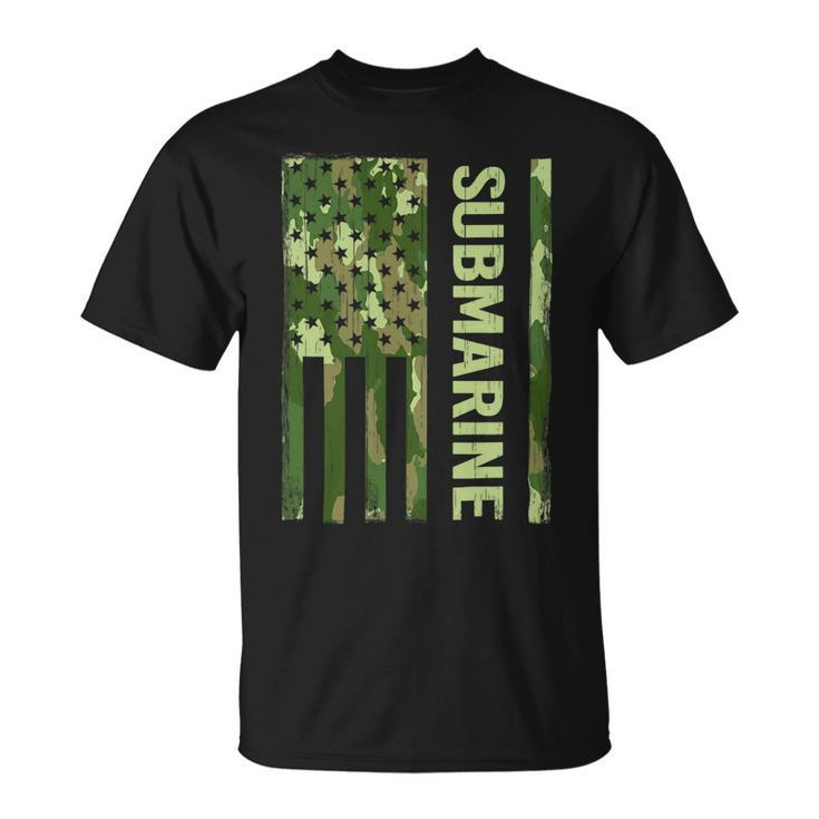 Veteran Vets Usa Flag Submarine Veteran For Men Submarine For Men Veterans Unisex T-Shirt