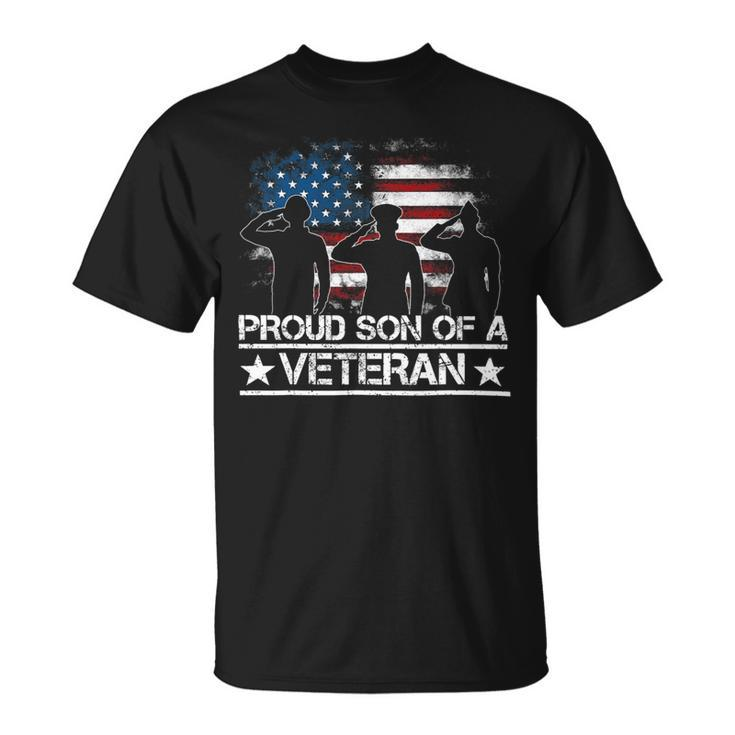 Veteran Vets Usa United States Military Family Proud Son Of A Veterans Unisex T-Shirt