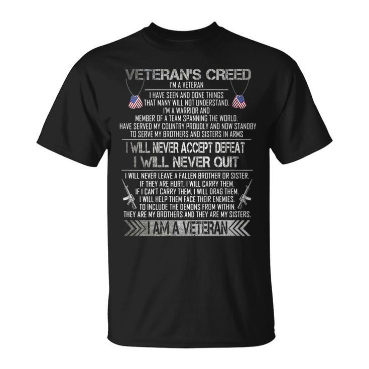 Veterans Creed Im A Veteran  Proud Veterans Day   Unisex T-Shirt